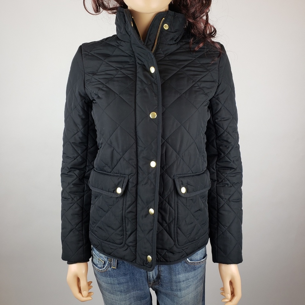J. Crew Black Quilted Jacket Sz XS
